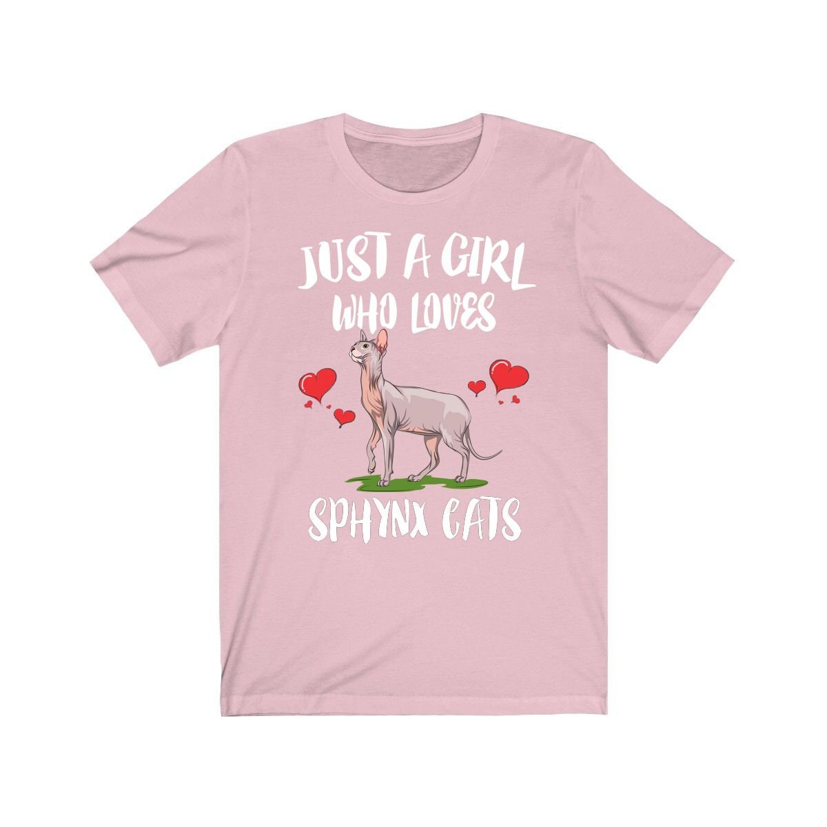 Just A Girl Who Loves Sphynx Cats Shirt, Sphynx Cat Lover Shirt, Cat Lover Gift, Cat Tee, Animal Adult Toddler Kids T-Shirt Image 4