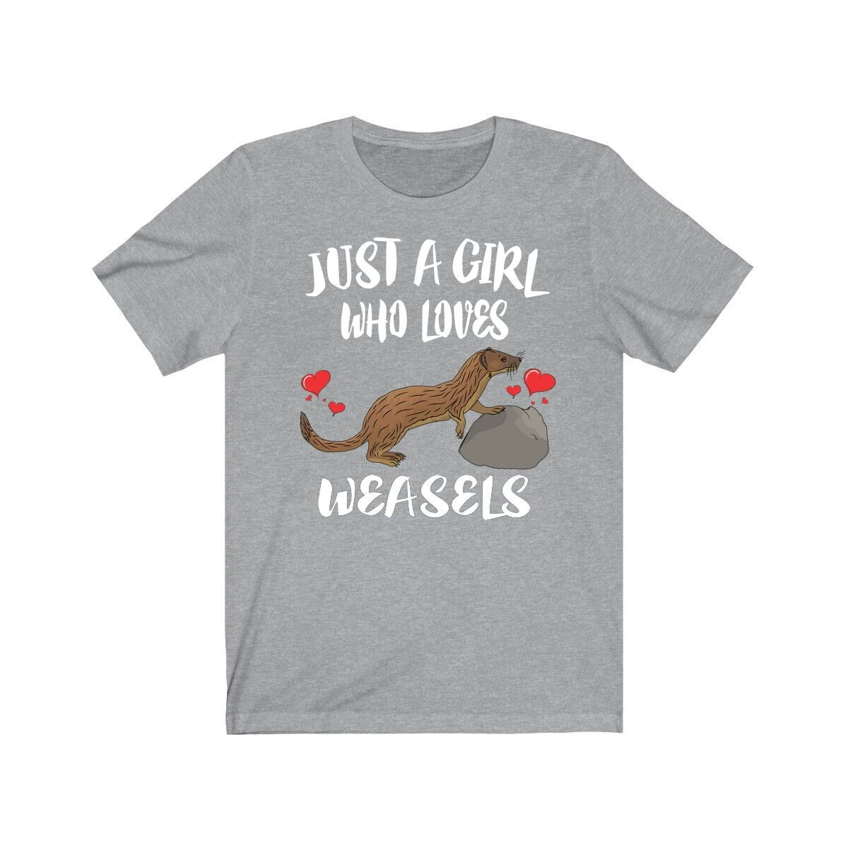 Just A Girl Who Loves Weasels Shirt, Weasel Lover Shirt, Weasel Lover Gift, Weasel Tee, Animal Adult Toddler Kids T-Shirt Image 2