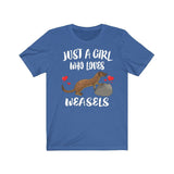 Just A Girl Who Loves Weasels Shirt, Weasel Lover Shirt, Weasel Lover Gift, Weasel Tee, Animal Adult Toddler Kids T-Shirt Image 4
