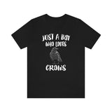 Just A Boy Who Loves Crows Birds Shirt, Crow Lover Shirt, Birding Shirt, Crow Lover Gift, Animal Adult Kids T-Shirt Image 3
