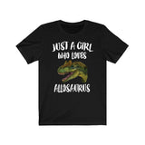 Just A Girl Who Loves Allosaurus Dinosaur Shirt, Allosaurus Lover Shirt, Dinosaur Lover Gift, Dino Tee, Animal Adult Toddler Kids T-Shirt Image 2