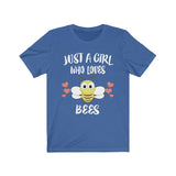 Just A Girl Who Loves Bees Shirt, Bees Lover Shirt, Bee Lover Gift, Bee Shirt, Animal Adult Toddler Kids T-Shirt Image 3