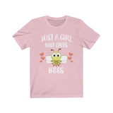 Just A Girl Who Loves Bees Shirt, Bees Lover Shirt, Bee Lover Gift, Bee Shirt, Animal Adult Toddler Kids T-Shirt Image 4