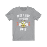 Just A Girl Who Loves Bees Shirt, Bees Lover Shirt, Bee Lover Gift, Bee Shirt, Animal Adult Toddler Kids T-Shirt Image 2