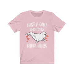 Just A Girl Who Loves Beluga Whales Shirt - beluga whale print design
