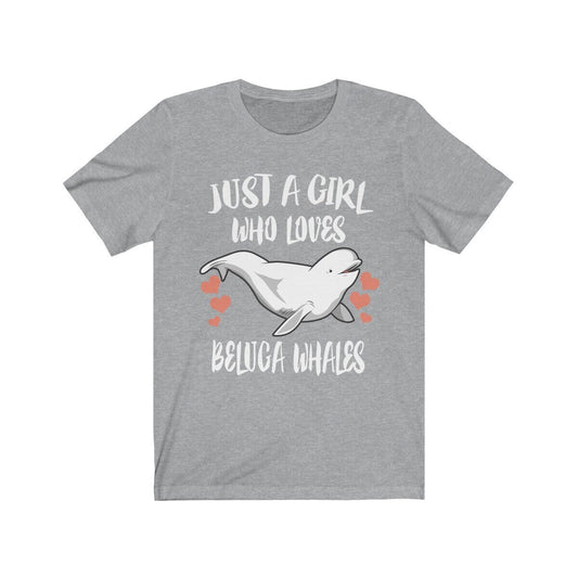 Just A Girl Who Loves Beluga Whales Shirt, Beluga Whale Lover Shirt, Whale Lover Gift, Whale Shirt, Animal Adult Toddler Kids T-Shirt Image 2