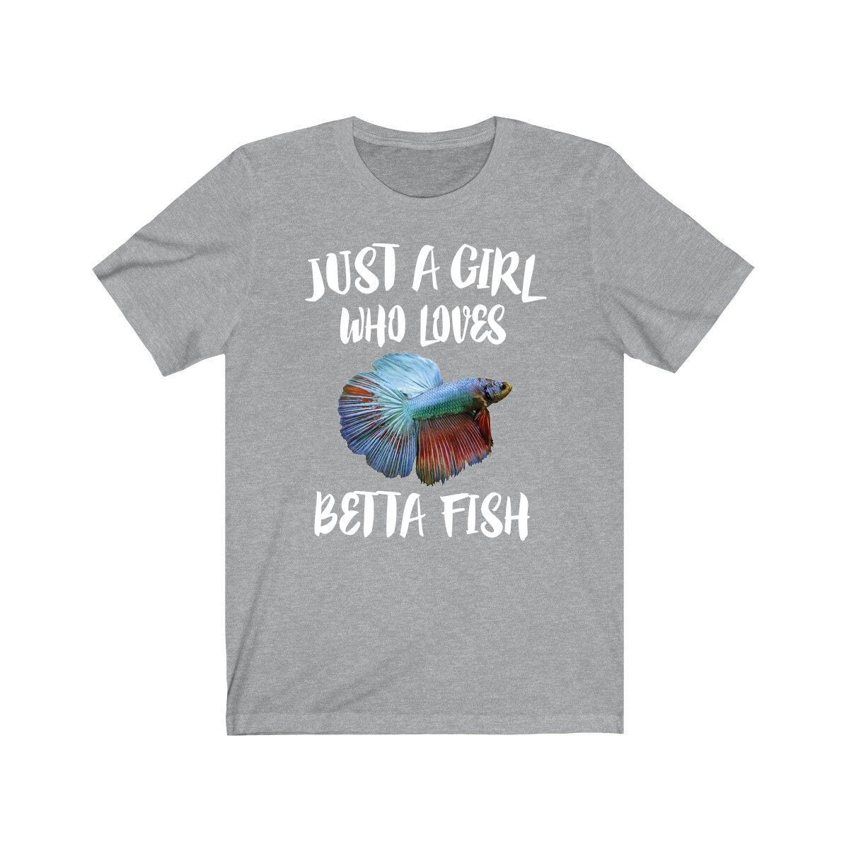 Just A Girl Who Loves Betta Fish Shirt, Betta Fish Lover Shirt, Betta Fish Lover Gift, Betta Shirt, Animal Adult Toddler Kids T-Shirt Image 3