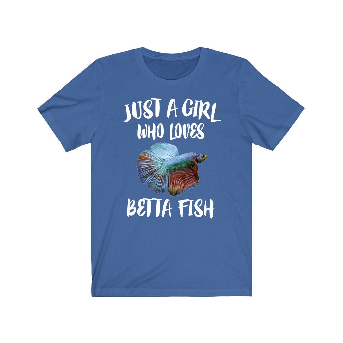 Just A Girl Who Loves Betta Fish Shirt, Betta Fish Lover Shirt, Betta Fish Lover Gift, Betta Shirt, Animal Adult Toddler Kids T-Shirt Image 4