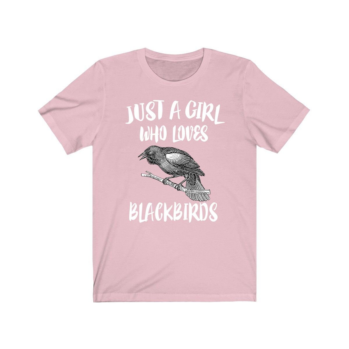 Just A Girl Who Loves Blackbirds Bird Shirt, Blackbird Lover Shirt, Blackbird Lover Gift, Birding Shirt, Animal Adult Toddler Kids T-Shirt Image 3