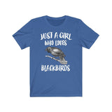 Just A Girl Who Loves Blackbirds Bird Shirt, Blackbird Lover Shirt, Blackbird Lover Gift, Birding Shirt, Animal Adult Toddler Kids T-Shirt Image 4