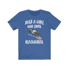 Just A Girl Who Loves Blackbirds Shirt - blackbird print design