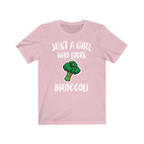 Just A Girl Who Loves Broccoli Shirt, Broccoli Lover Shirt, Vegetable Lover Gift, Vegan Shirt, Animal Adult Toddler Kids T-Shirt Image 3