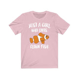 Just A Girl Who Loves Clown Fish Shirt, Clown Fish Lover Shirt, Clown Fish Lover Gift, Fish Shirt, Animal Adult Toddler Kids T-Shirt Image 2