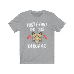 Just A Girl Who Loves Cougars Shirt - cougar mountain lion print design