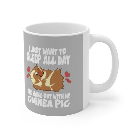 Sleep All Day And Hang Out With My Guinea Pig Coffee Mug - guinea pig print design