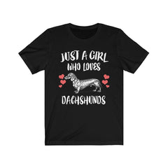 Just A Girl Who Loves Dachshunds Dogs Shirt - dachshund print design