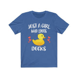 Just A Girl Who Loves Ducks Shirt, Duck Lover Shirt, Duck Lover Gift, Duck Shirt, Animal Adult Toddler Kids T-Shirt Image 1
