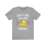 Just A Girl Who Loves Ducks Shirt, Duck Lover Shirt, Duck Lover Gift, Duck Shirt, Animal Adult Toddler Kids T-Shirt Image 2