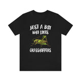 Just A Boy Who Loves Grasshoppers Shirt, Grasshopper Lover Shirt, Grasshopper Shirt, Grasshopper Lover Gift, Animal Adult Kids T-Shirt Image 3