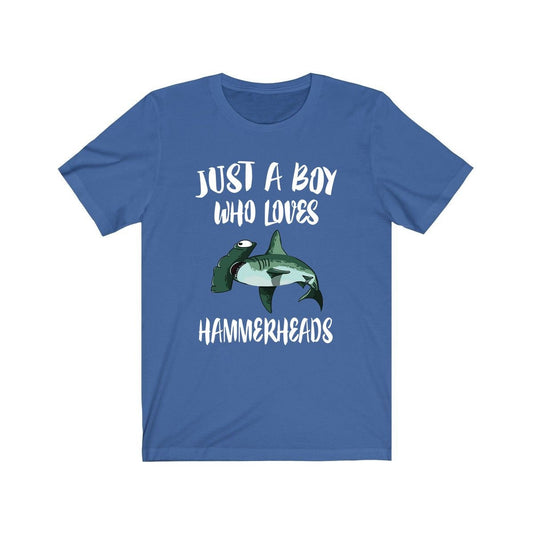 Just a boy who loves hammerhead sharks ocean apex predator tee