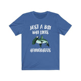 Just A Boy Who Loves Hammerheads Shark Shirt, Hammerhead Shark Lover Shirt, Shark Shirt, Shark Lover Gift, Animal Adult Kids T-Shirt Image 1