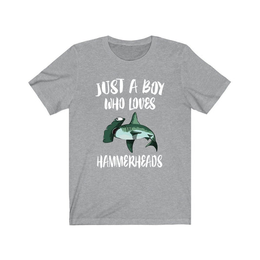 Just a boy who loves hammerhead sharks ocean apex predator tee