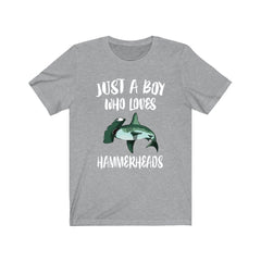 Just a boy who loves hammerhead sharks ocean apex predator tee