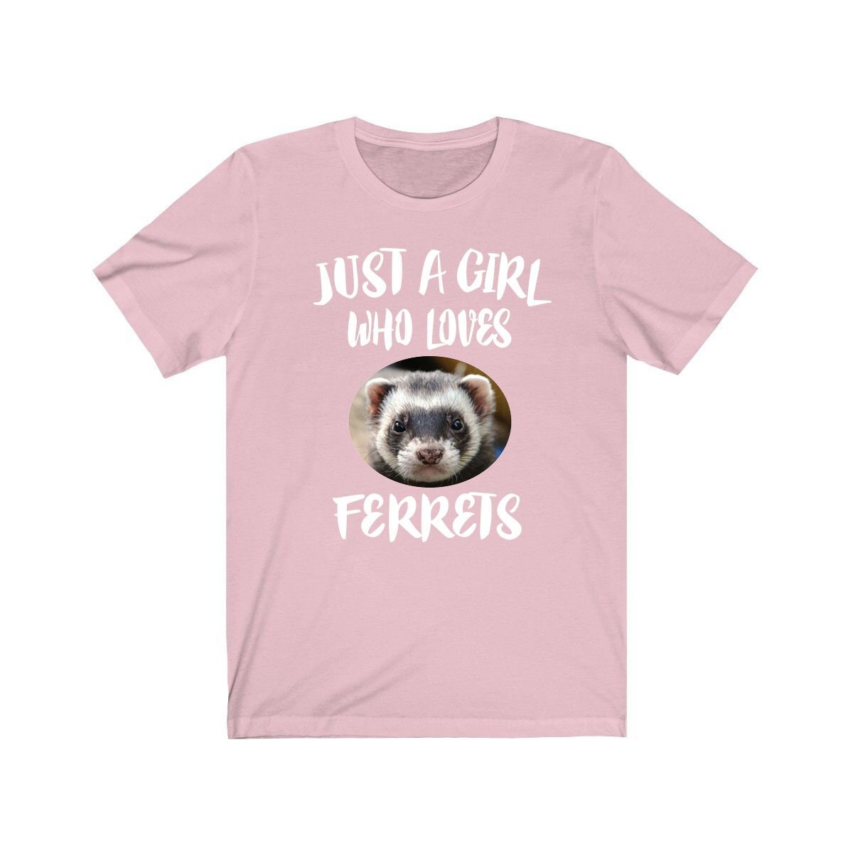 Just A Girl Who Loves Ferrets Shirt, Ferret Lover Shirt, Ferret Lover Gift, Ferret Shirt, Ferret Tee, Animal Adult Kids T-Shirt Image 2