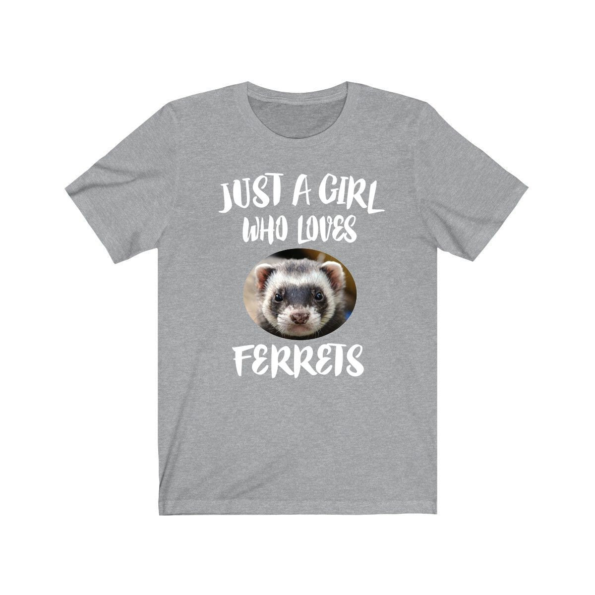 Just A Girl Who Loves Ferrets Shirt, Ferret Lover Shirt, Ferret Lover Gift, Ferret Shirt, Ferret Tee, Animal Adult Kids T-Shirt Image 3