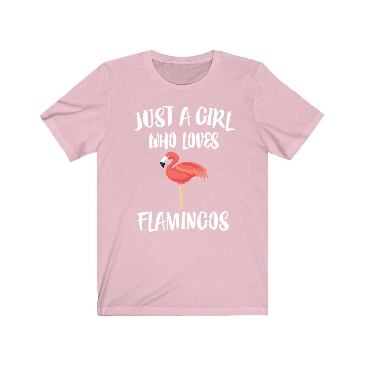 Just A Girl Who Loves Flamingos Birds Shirt, Flamingo Lover Shirt, Flamingo Lover Gift, Birding Shirt, Bird Tee, Animal Adult Kids T-Shirt Image 3