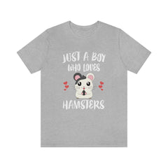 Just a boy who loves hamsters cheeky pocket pet rodent lover tee