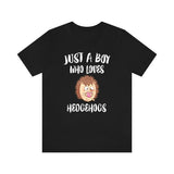 Just A Boy Who Loves Hedgehogs Shirt, Hedgehog Lover Shirt, Hedgehog Shirt, Hedgehog Lover Gift, Animal Adult Kids T-Shirt Image 1