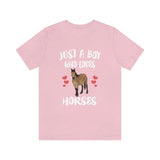 Just A Boy Who Loves Horses Shirt, Horse Lover Shirt, Horse Shirt, Horse Lover Gift, Animal Adult Kids T-Shirt Image 3