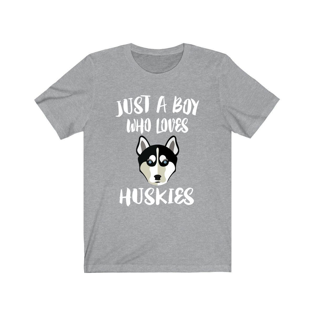 Just A Boy Who Loves Huskies Dogs Shirt, Husky Lover Shirt, Dog Shirt, Husky Lover Gift, Animal Adult Kids T-Shirt Image 1