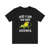 Just A Boy Who Loves Iguanas Shirt, Iguana Lover Shirt, Iguana Shirt, Iguana Lover Gift, Animal Adult Kids T-Shirt Image 1