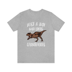 Just A Boy Who Loves Carnotaurus Shirt - Carnotaurus print design