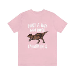 Just A Boy Who Loves Carnotaurus Shirt - Carnotaurus print design
