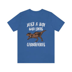 Just A Boy Who Loves Carnotaurus Shirt - Carnotaurus print design