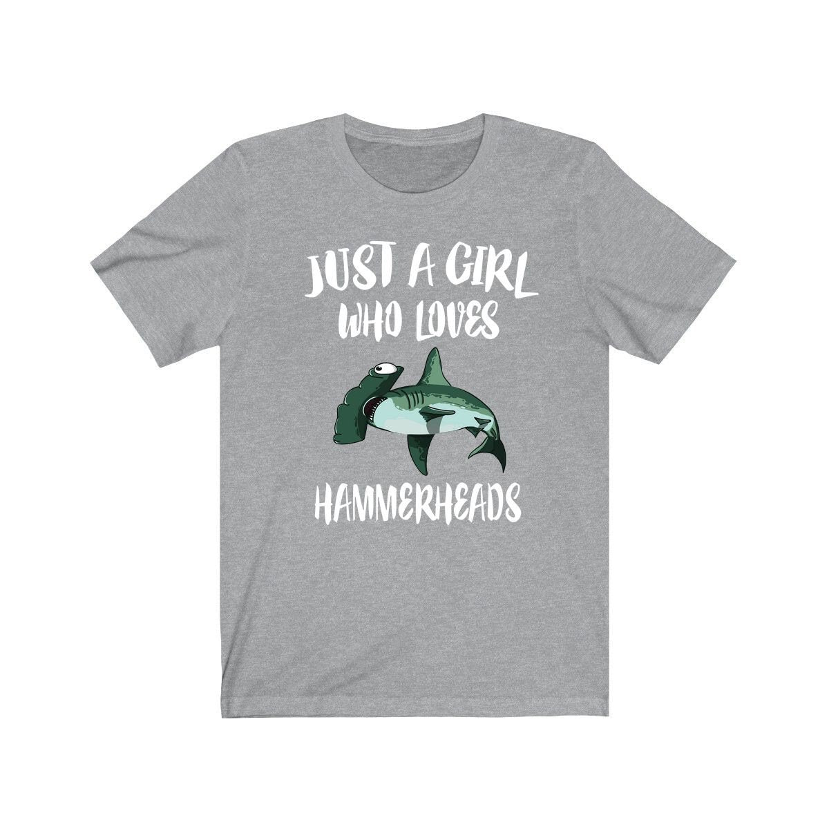 Just A Girl Who Loves Hammerheads Sharks Shirt, Shark Lover Shirt, Sharks Lover Gift, Shark Shirt, Sharks Tee, Animal Adult Kids T-Shirt Image 4
