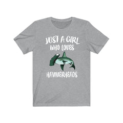 Just A Girl Who Loves Hammerhead Sharks Shirt - hammerhead shark print design