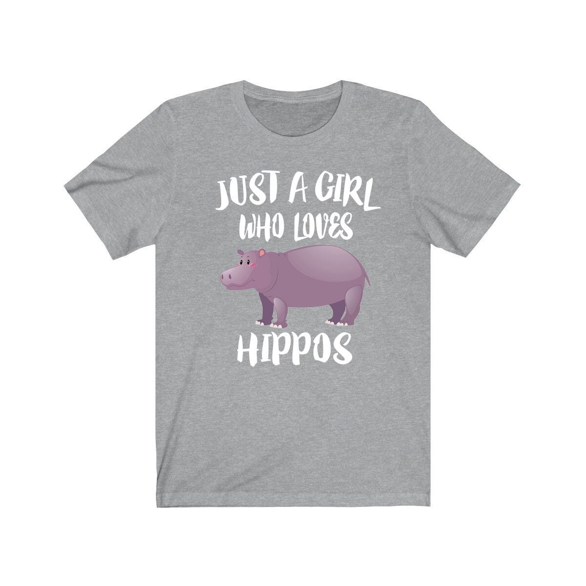 Just A Girl Who Loves Hippos Shirt, Hippo Lover Shirt, Hippo Lover Gift, Hippo Shirt, Hippo Tee, Animal Adult Kids T-Shirt Image 2