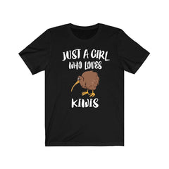 Just a girl who loves kiwis New Zealand flightless ratite bird tee