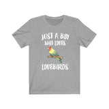 Just A Boy Who Loves Lovebirds Shirt, Lovebird Lover Shirt, Lovebird Shirt, Parrot Lover Gift, Animal Adult Kids T-Shirt Image 3