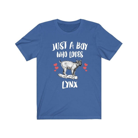 Just a boy who loves lynx boreal forest tuft-eared wild cat tee