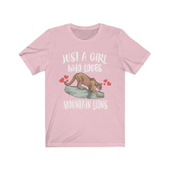 Just A Girl Who Loves Mountain Lions, Mountain Lion Lover Shirt, Cougar Lover Gift, Mountain Lion Shirt, Cougar Tee, Animal Adult Kids Image 3