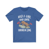 Just A Girl Who Loves Mountain Lions, Mountain Lion Lover Shirt, Cougar Lover Gift, Mountain Lion Shirt, Cougar Tee, Animal Adult Kids Image 4