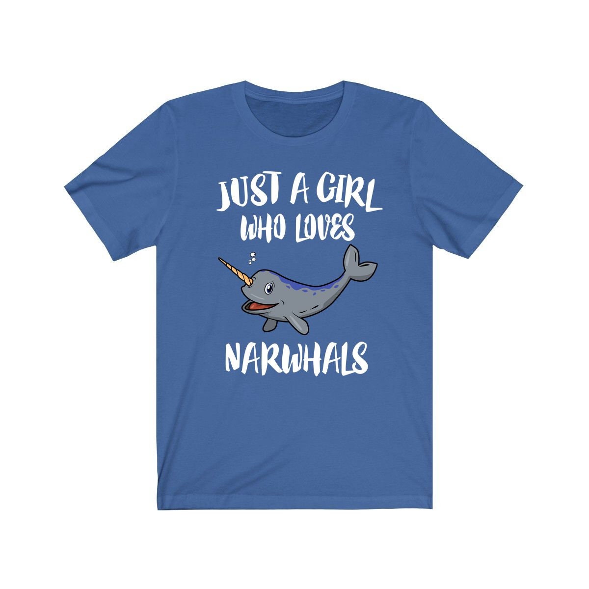 Just A Girl Who Loves Narwhals Whales Shirt, Narwhal Lover Shirt, Narwhal Lover Gift, Whale Shirt, Narwhal Tee, Animal Adult Kids Image 3