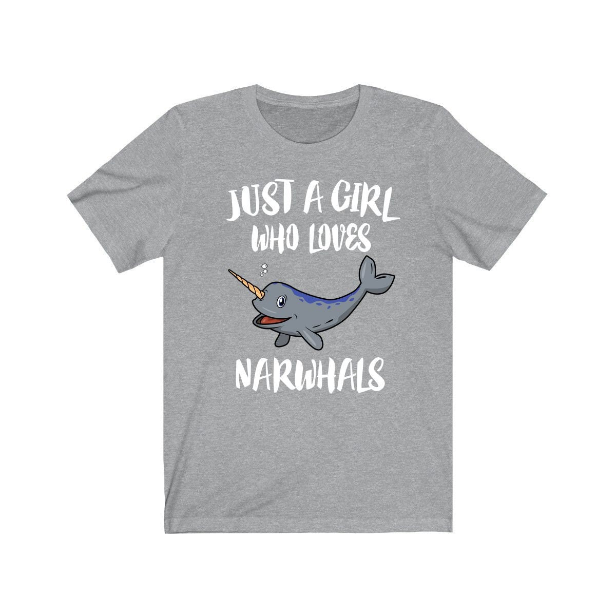Just A Girl Who Loves Narwhals Whales Shirt, Narwhal Lover Shirt, Narwhal Lover Gift, Whale Shirt, Narwhal Tee, Animal Adult Kids Image 2