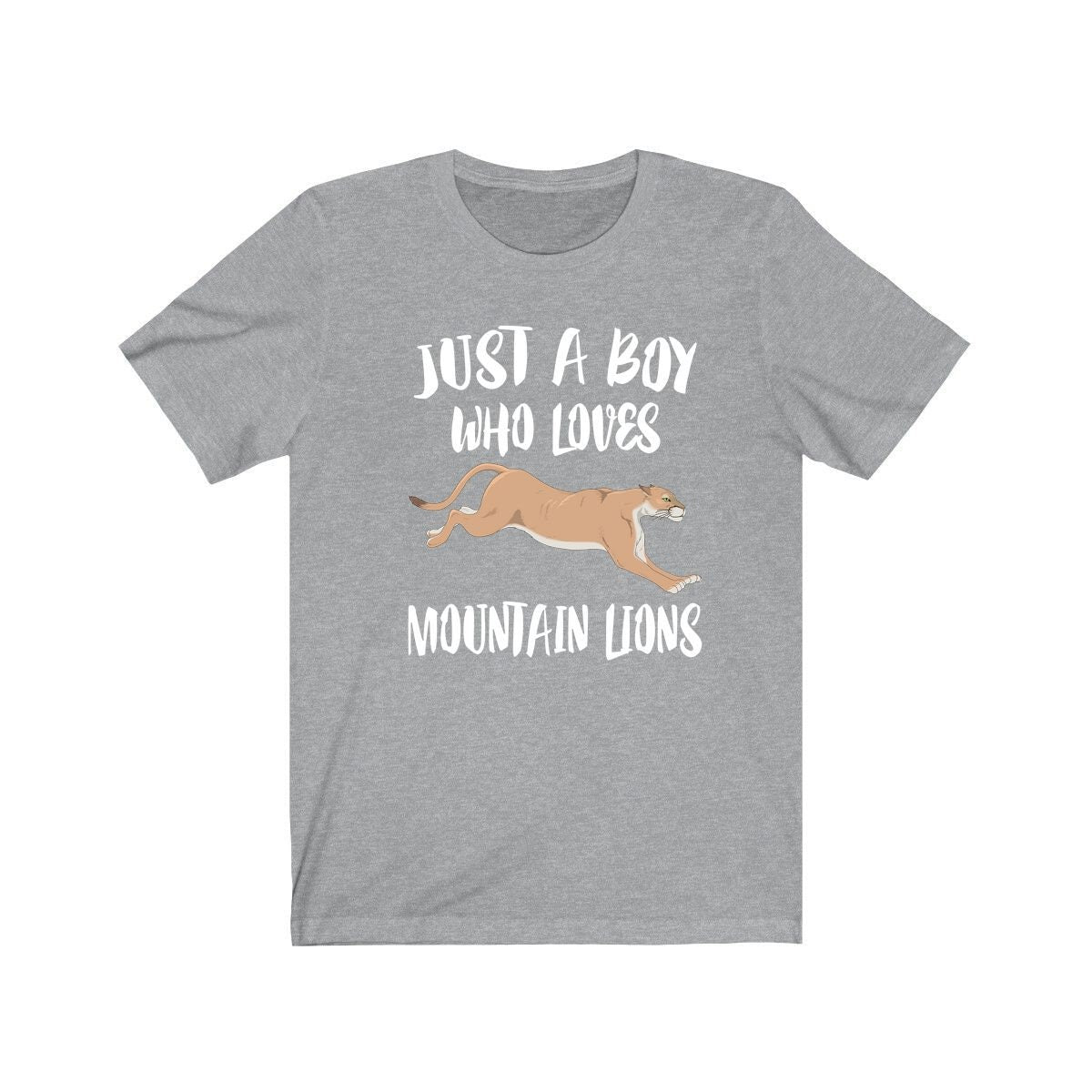 Just A Boy Who Loves Mountain Lions Shirt, Mountain Lion Lover Shirt, Mountain Lion Shirt, Cougar Lover Gift, Animal Adult Kids T-Shirt Image 3