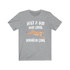 Just a boy who loves mountain lions cougar puma apex predator tee